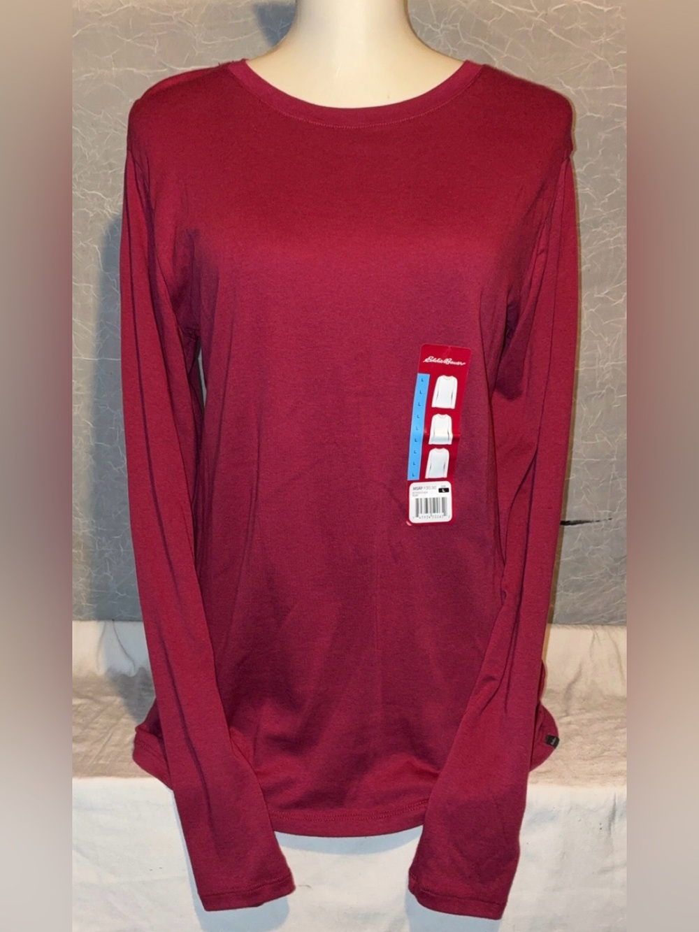 NWT Eddie Bauer Ruby Heather Long Sleeve Tee Large
